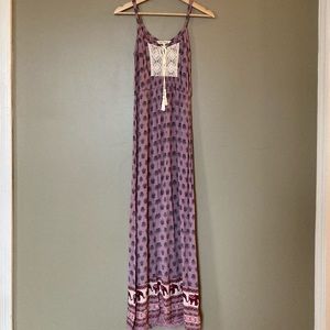 Bohemian Strappy Maxi Dress with Elephants and Floral Pattern